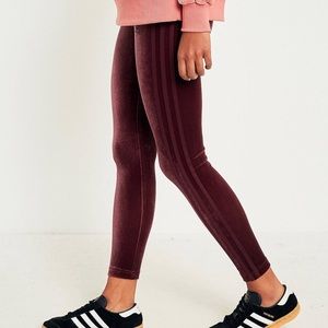 Adidas Burgundy Velvet Leggings